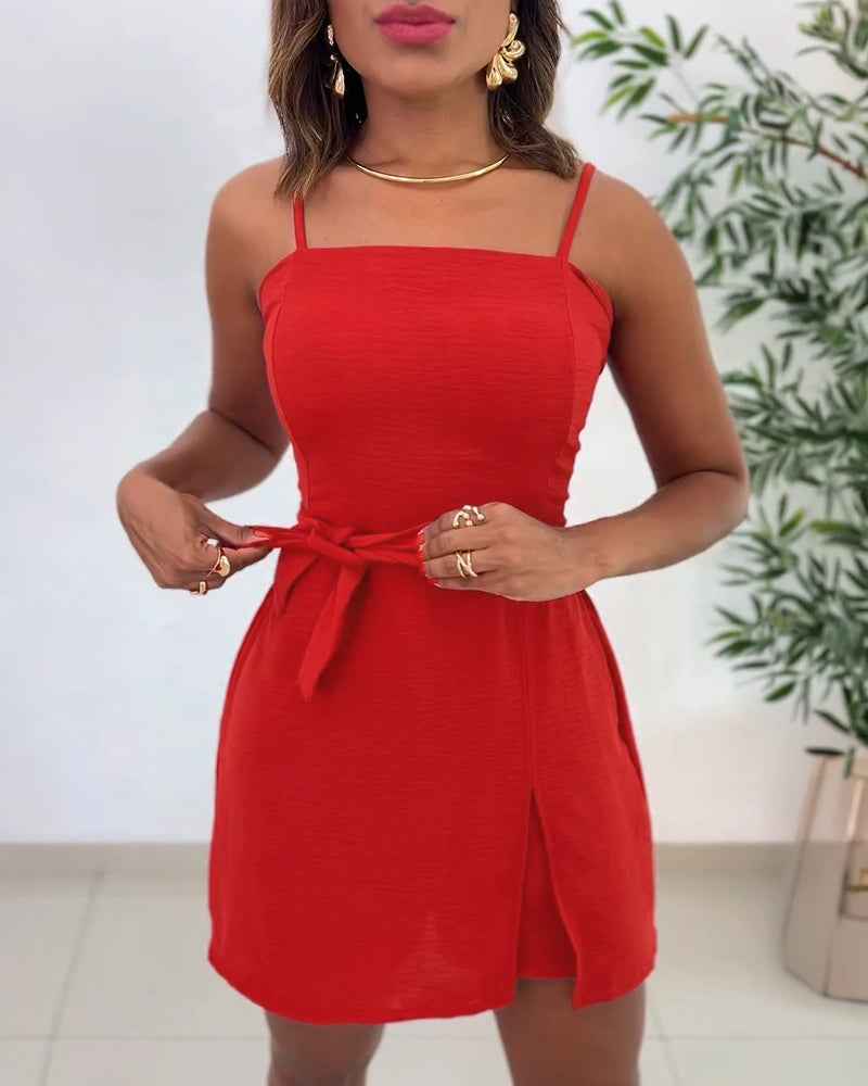 Stylish Casual Summer Romper with Pockets and Adjustable Straps by Jamota One-Pieces Rompers