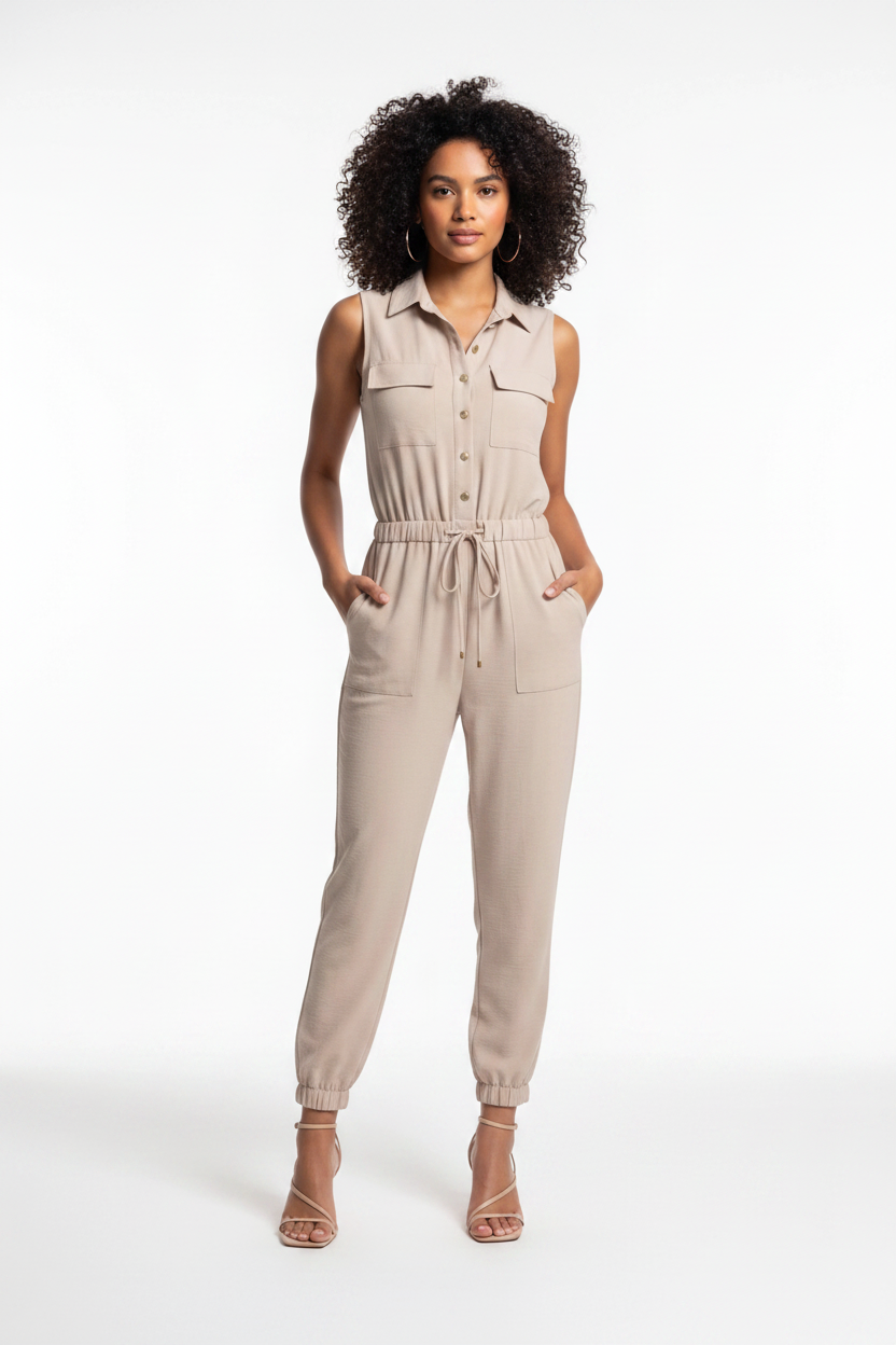 Stylish Comfortable Women's Jumpsuit with Pockets & Adjustable Straps by Jamota One-Pieces Women's Jumpsuits & Rompers