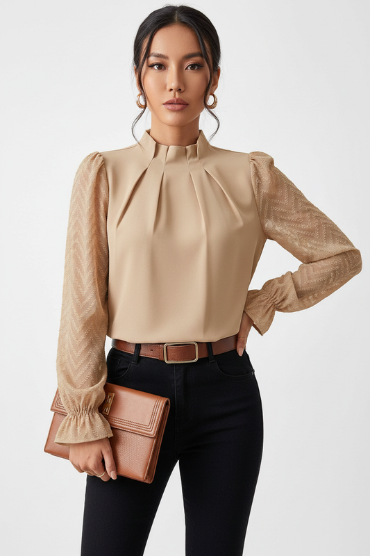 Elegant Long Sleeve Blouse with Soft Fabric and Flattering Fit by Jamota Blouses Women’s Blouses