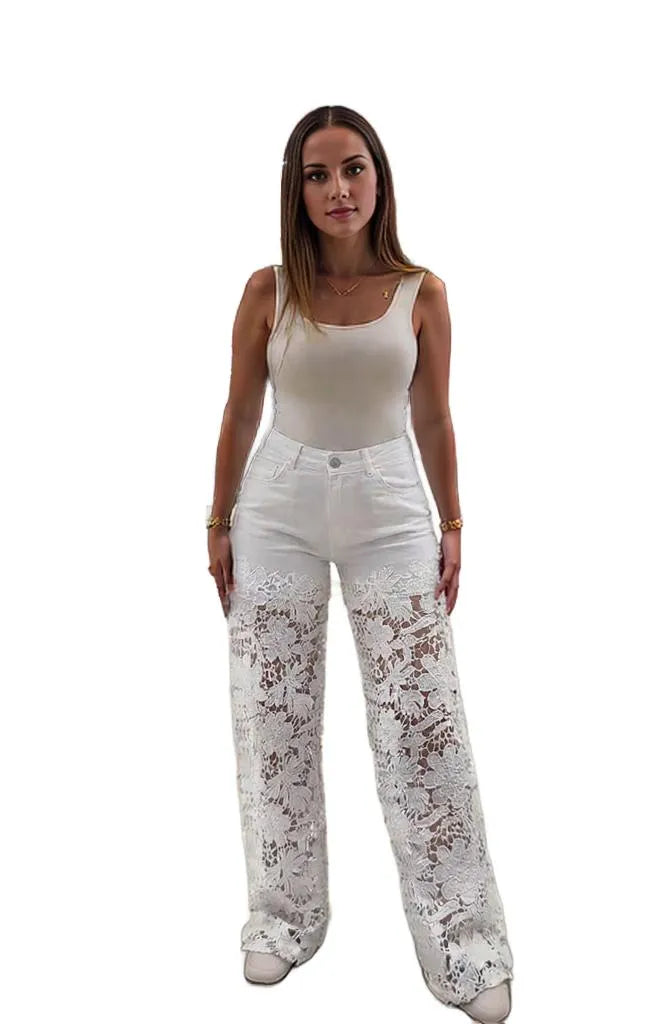 Jamota High-Waist Wide-Leg Jeans With Stretch Fabric For Comfort And Style Everyday Elegance by Jamota Jeans Jeans