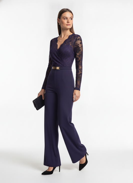 Elegant Professional Women's Jumpsuit with Pockets & Adjustable Straps - Jamota