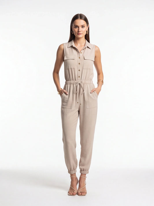 Stylish Comfortable Women's Jumpsuit with Pockets & Adjustable Straps by Jamota One-Pieces Women's Jumpsuits & Rompers