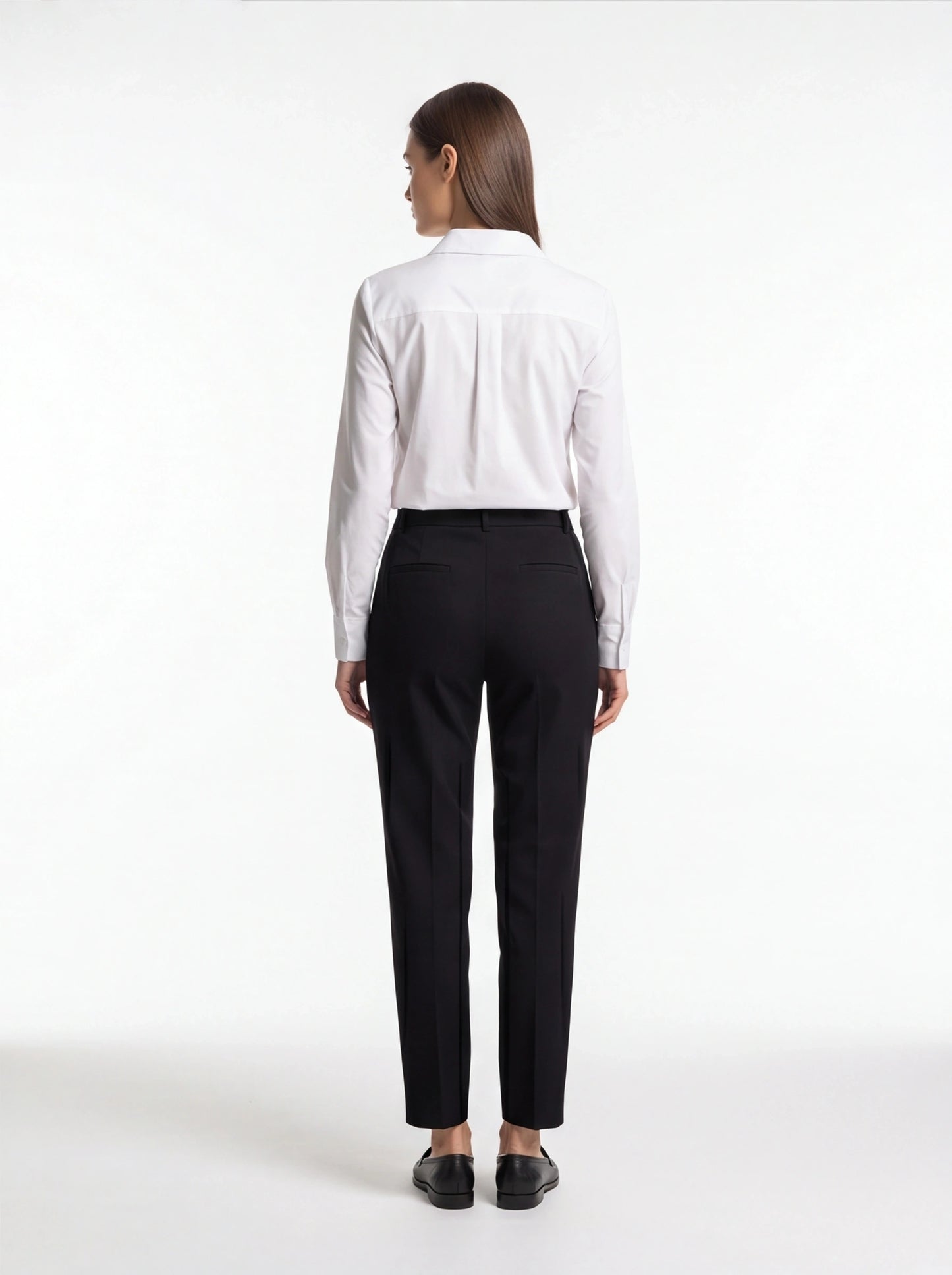 Chic Minimalist Long Sleeve Blouse with Soft Fabric and Tailored Fit by Jamota Blouses Blouses