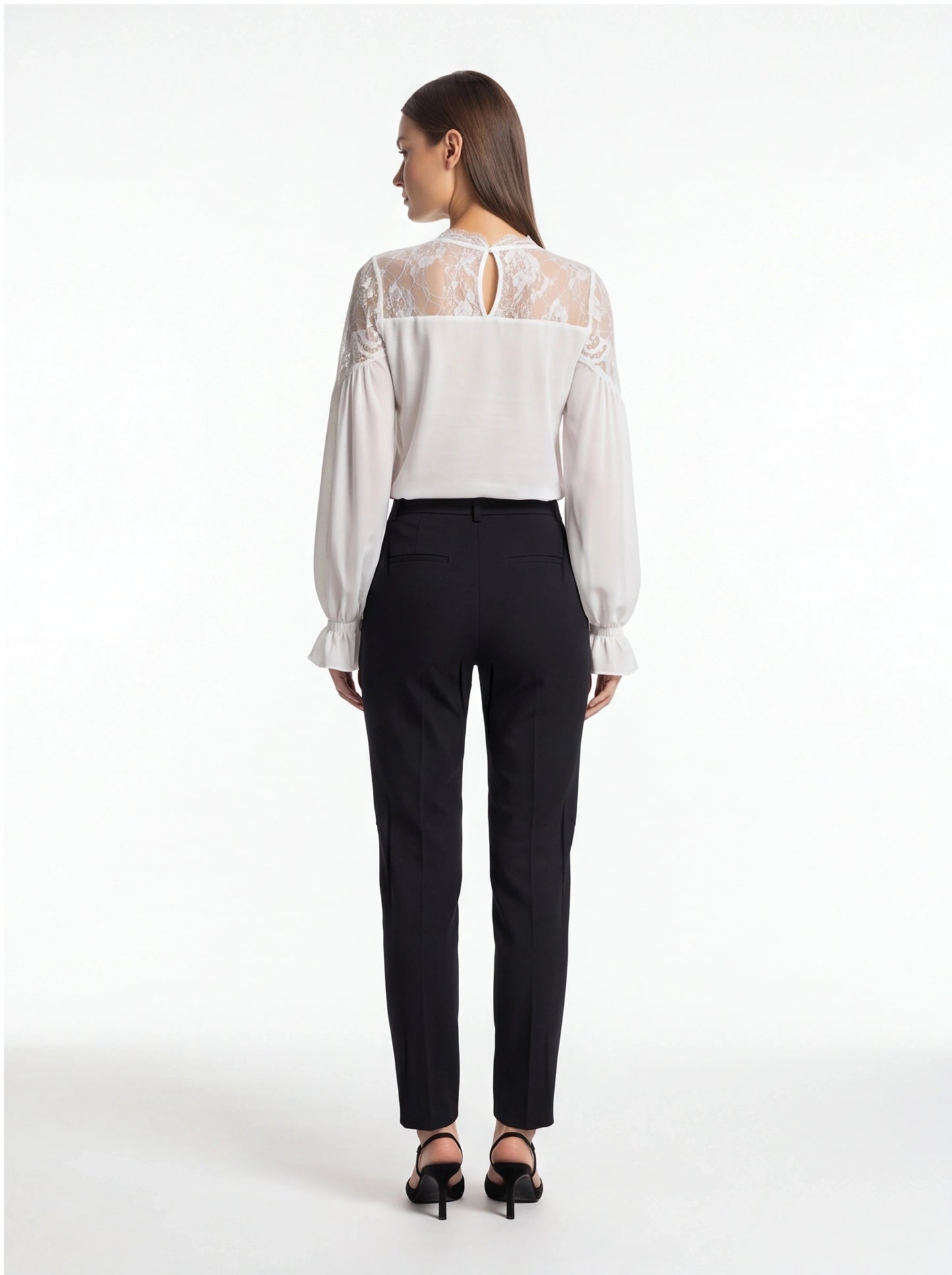 Elegant Airy Lace Collar Blouse - Professional Fit, Breathable Fabric by Jamota Blouses Blouses