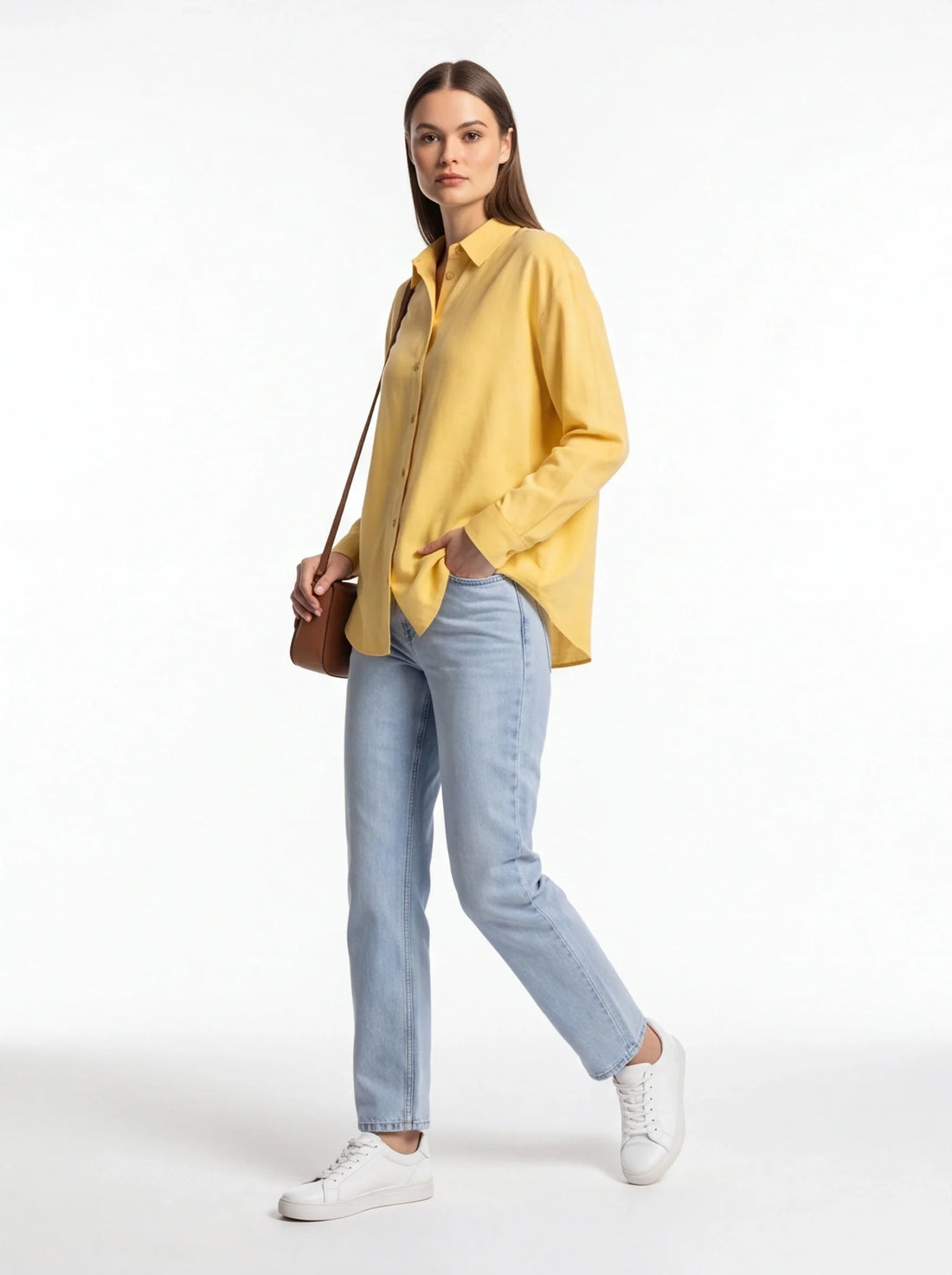 Relaxed Button-Front Blouse with Flowing Silhouette