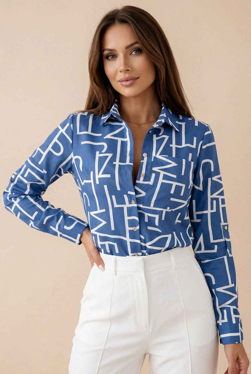 Stylish Structured Graphic Print Shirt | Breathable Fabric, Tailored F - Jamota