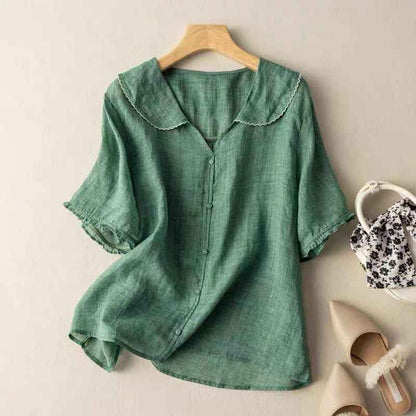 Elegant Airy Summer Blouse with Lightweight Fabric and Breathable Desi - Jamota