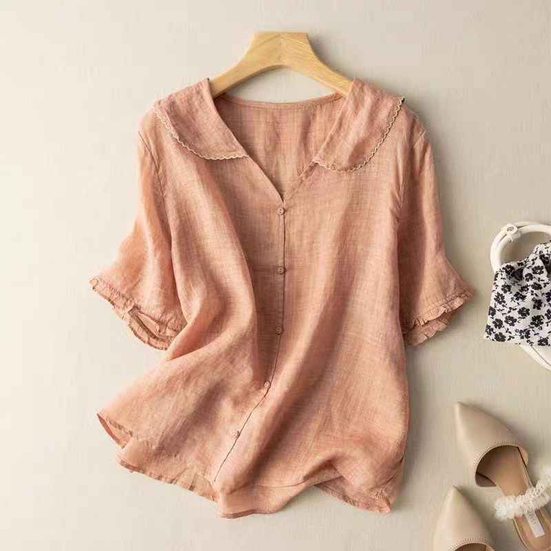 Elegant Airy Summer Blouse with Lightweight Fabric and Breathable Desi - Jamota
