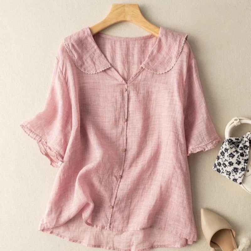 Elegant Airy Summer Blouse with Lightweight Fabric and Breathable Desi - Jamota