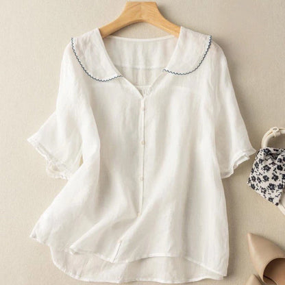 Elegant Airy Summer Blouse with Lightweight Fabric and Breathable Desi - Jamota