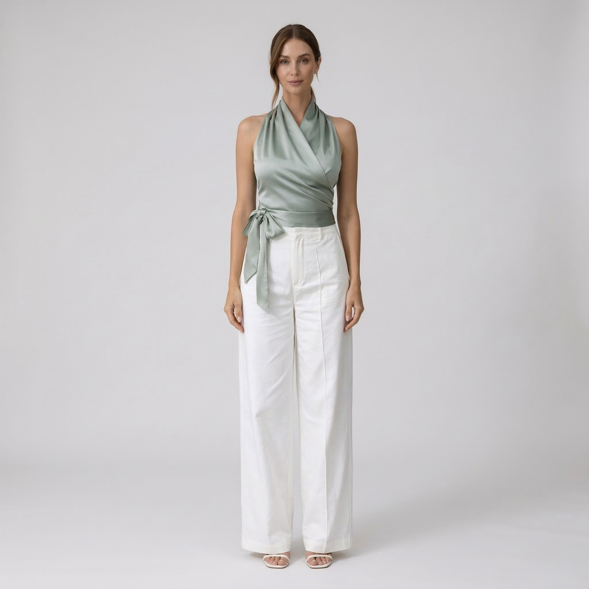 Elegant Minimal Halter Neck Top with Adjustable Straps and Breathable - Jamota