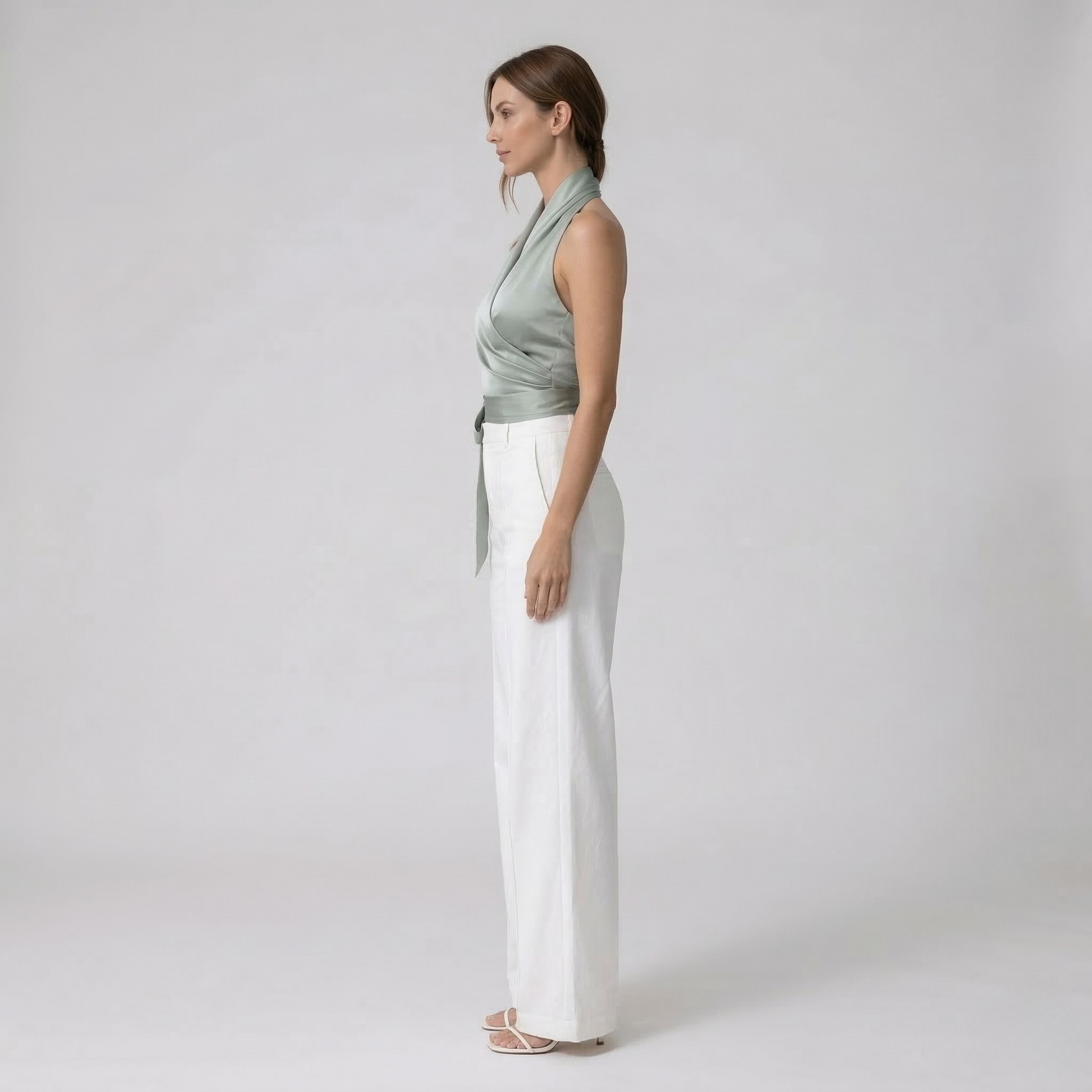 Elegant Minimal Halter Neck Top with Adjustable Straps and Breathable - Jamota