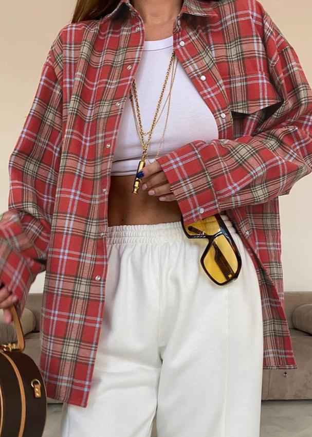 Stylish Relaxed Flannel Overshirt | Soft Fabric & Versatile Design - Jamota