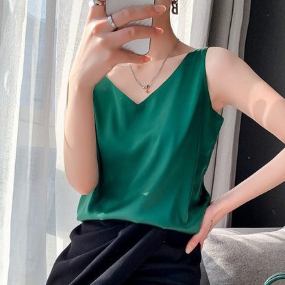 Chic Lightweight Draped Tank Top with Elegant Flow and Versatile Style - Jamota