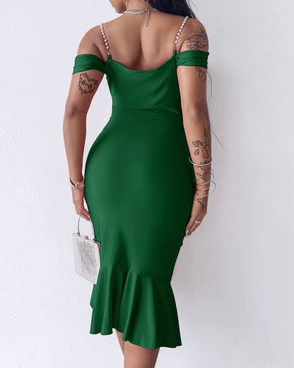 Chic Bodycon Cocktail Dress with Elegant Ruched Detailing - Jamota