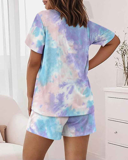 Soft-Stretch Tie-Dye Pajama Set for Women | Comfortable Loungewear wit - Jamota