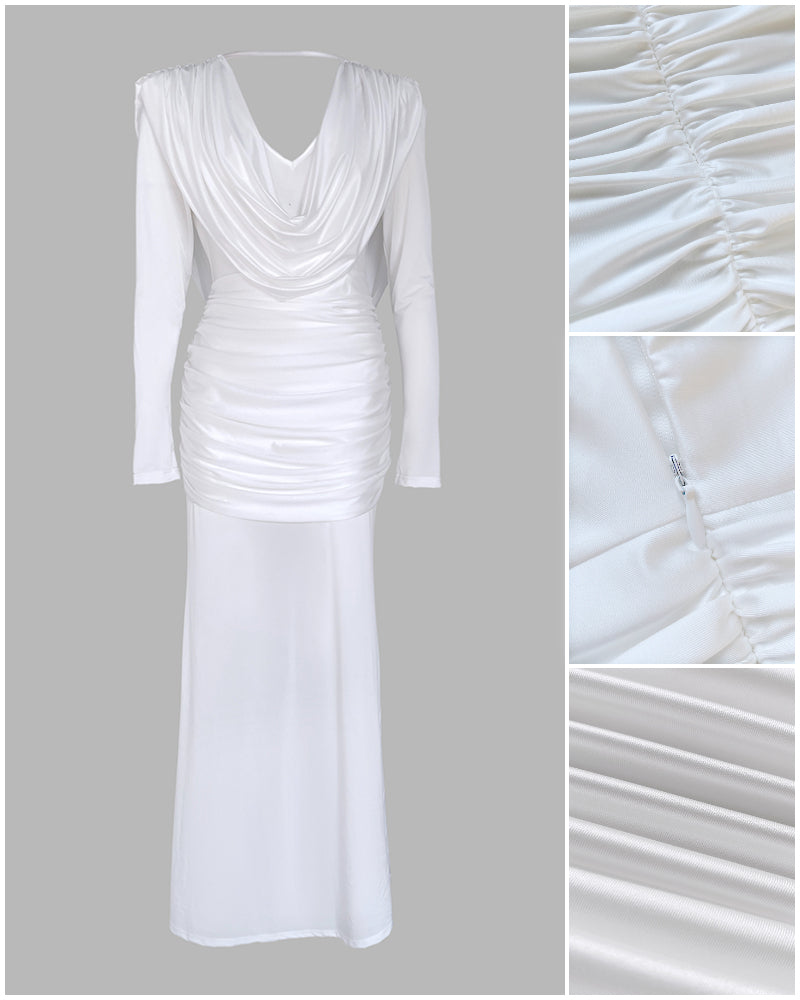 Elegant Backless Black Maxi Dress with Adjustable Straps & Flowing Sil - Jamota