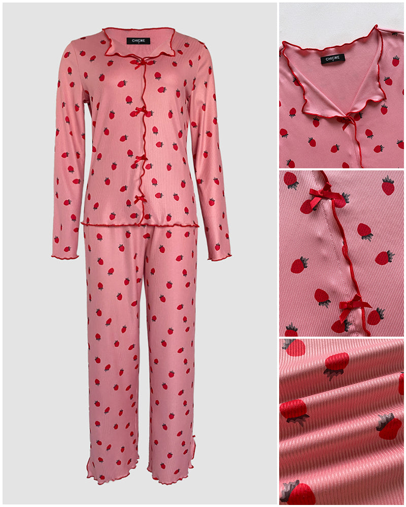 Charming Collection Women's Pajama Set with Frill Trim & Elastic Waist - Jamota