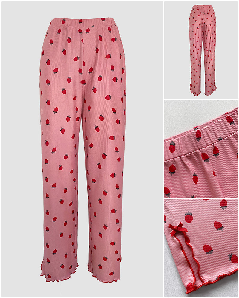 Charming Collection Women's Pajama Set with Frill Trim & Elastic Waist - Jamota