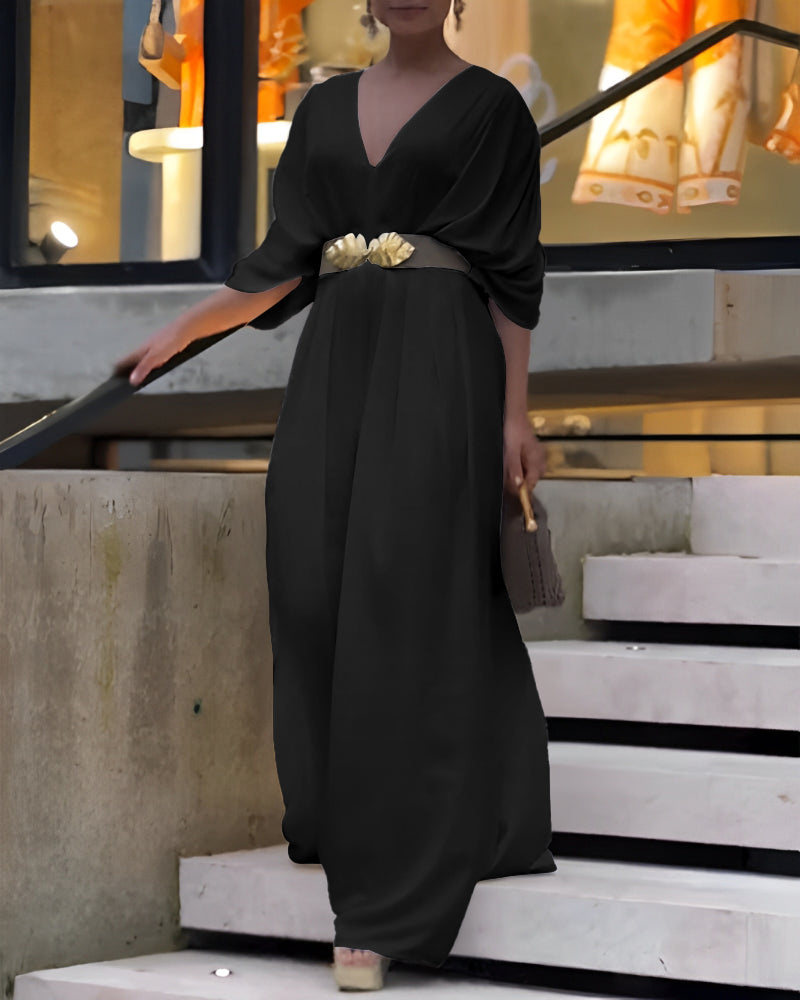 Elegant Casual Backless Jumpsuit with Adjustable Straps & Wide Legs