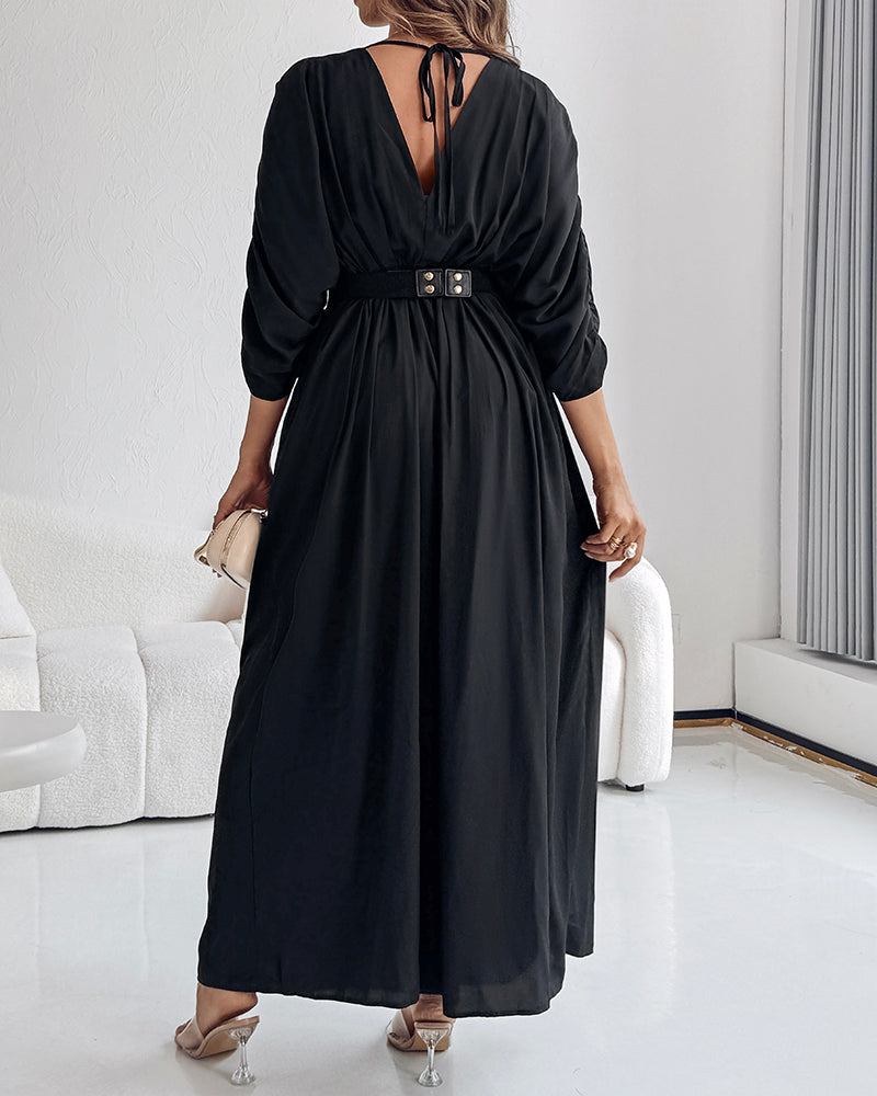 Elegant Casual Backless Jumpsuit with Adjustable Straps & Wide Legs