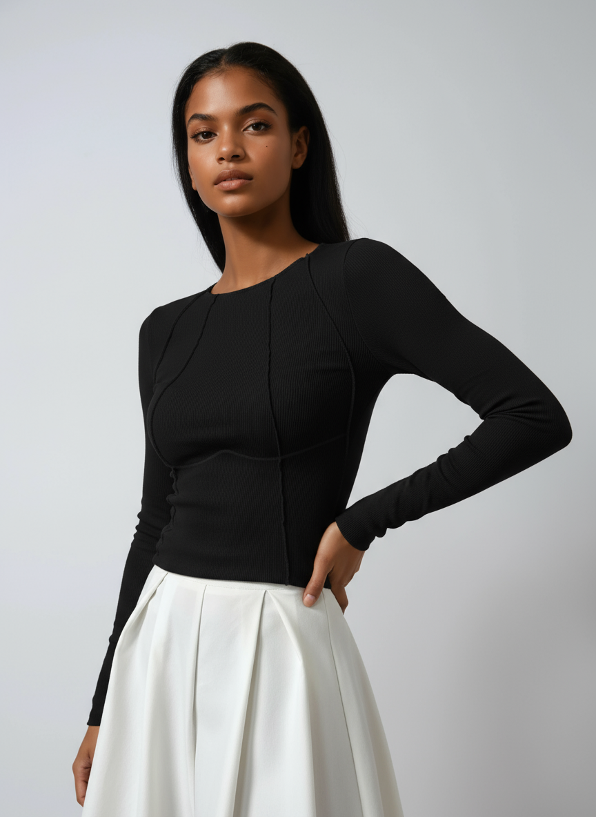 Stylish Fitted Long Sleeve Women's Top | Soft Fabric & Perfect Fit - Jamota