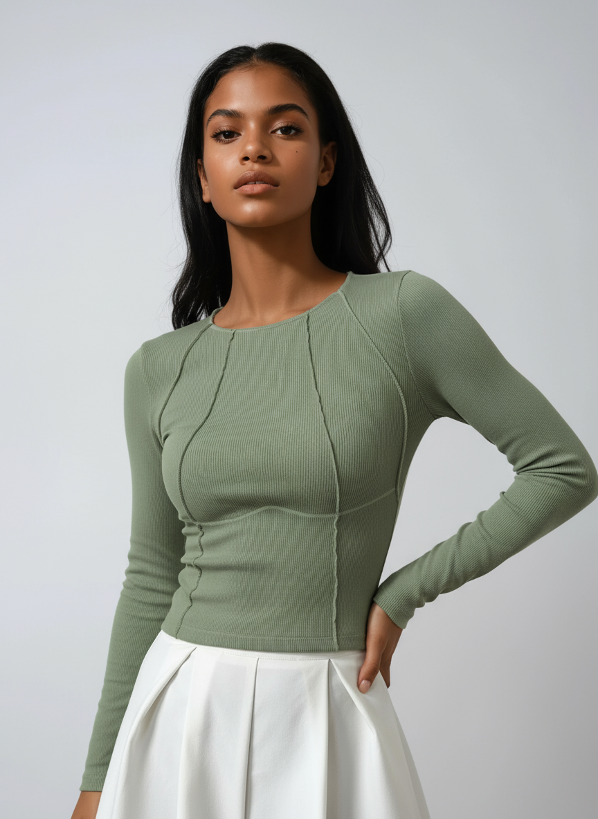 Stylish Fitted Long Sleeve Women's Top | Soft Fabric & Perfect Fit - Jamota