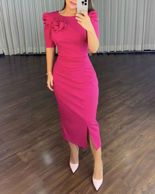 Chic Floral Bodycon Cocktail Dress with Elegant Fit and Stretch Fabric - Jamota