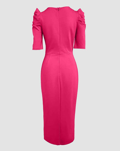 Chic Floral Bodycon Cocktail Dress with Elegant Fit and Stretch Fabric - Jamota