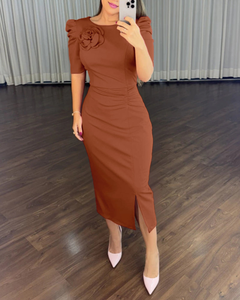 Chic Floral Bodycon Cocktail Dress with Elegant Fit and Stretch Fabric - Jamota