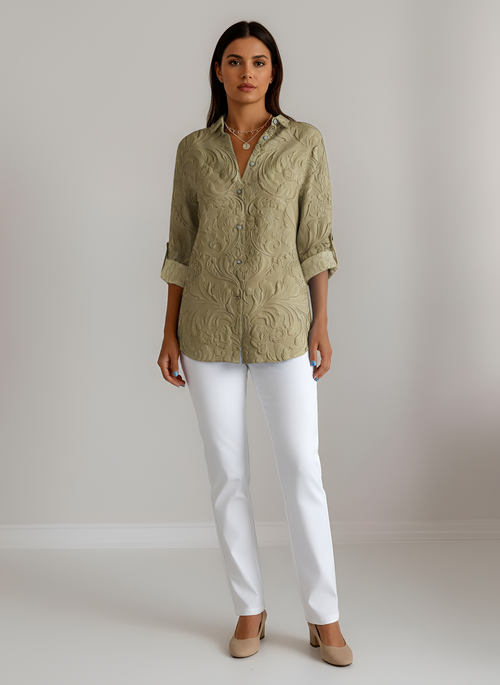 Elegant Floral Cotton Shirt with Breathable Fabric and Tailored Fit - Jamota