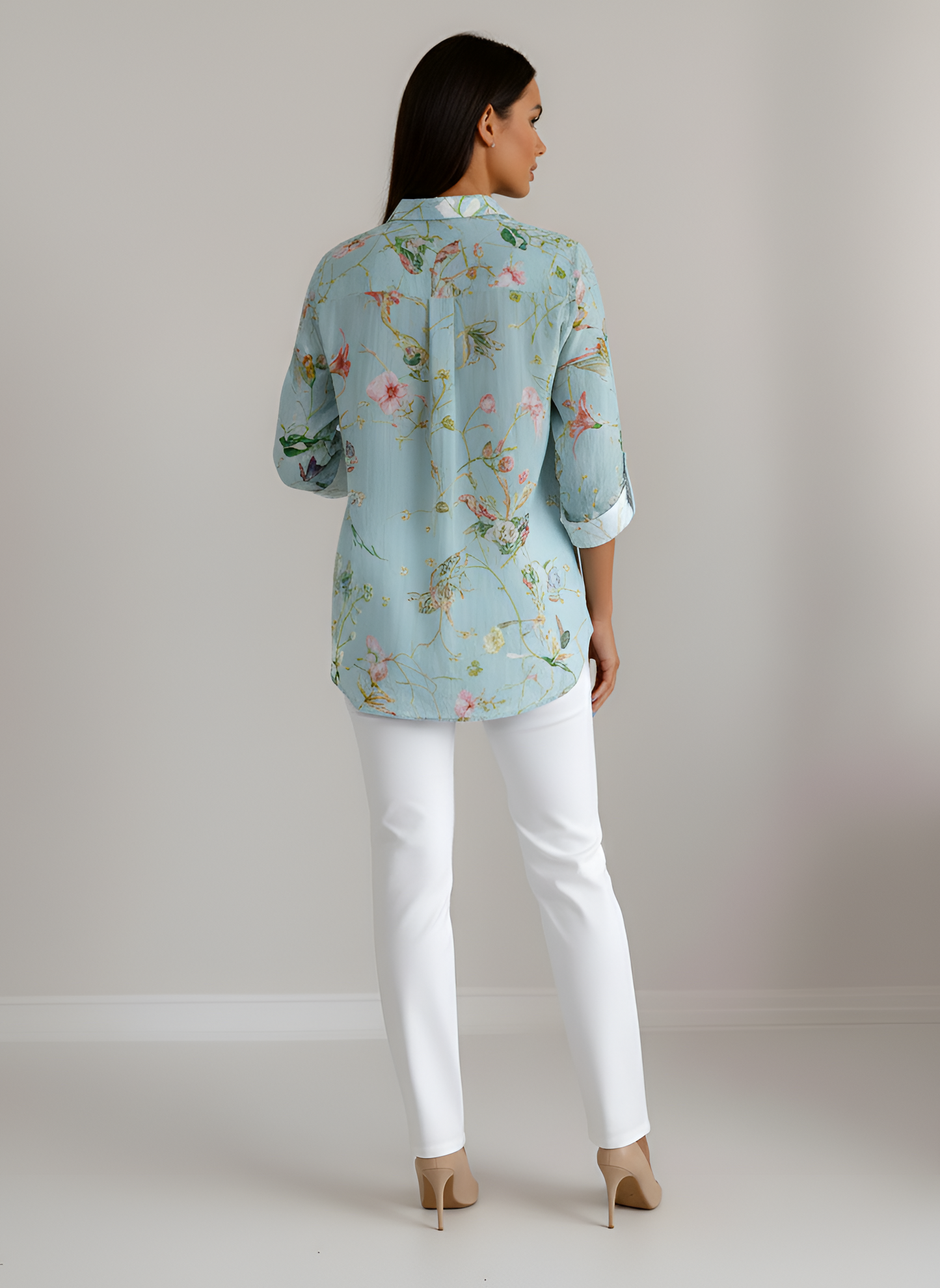 Elegant Floral Cotton Shirt with Breathable Fabric and Tailored Fit - Jamota