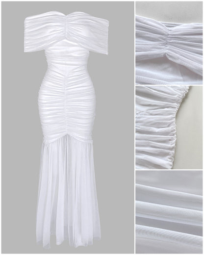 Elegant Slim Fit Evening Dress with Cap Sleeves and Knee-Length Hem - Jamota