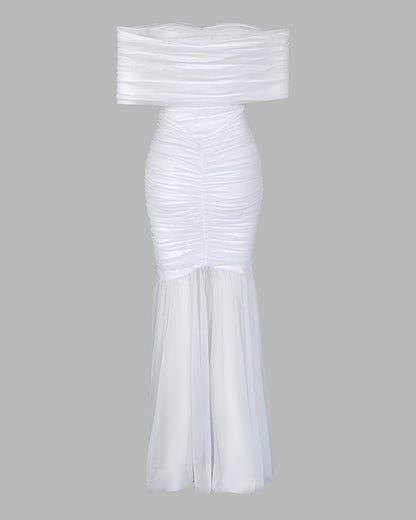 Elegant Slim Fit Evening Dress with Cap Sleeves and Knee-Length Hem - Jamota