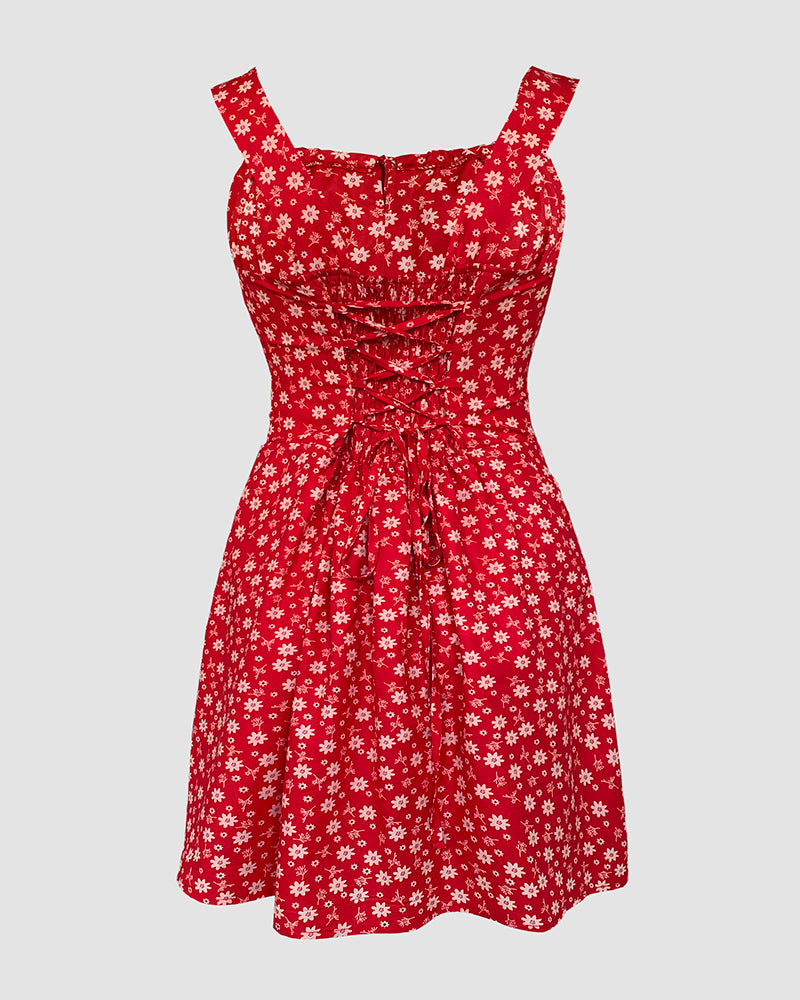 Stylish Floral Summer Romper with Adjustable Straps and Pockets - Jamota