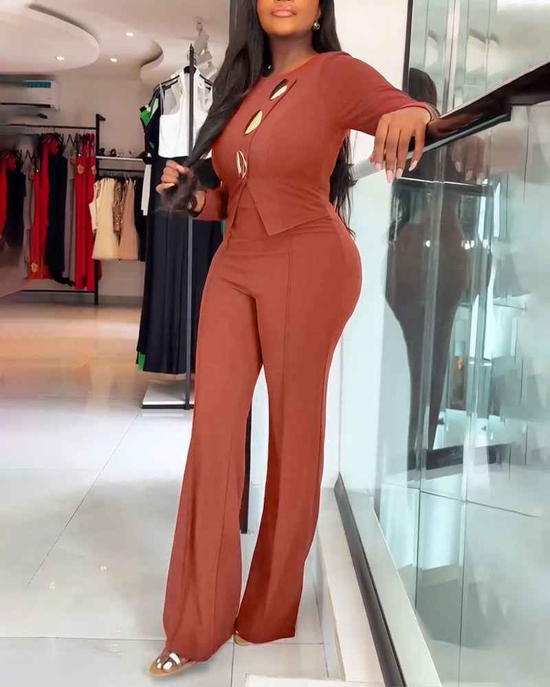 Elegant Stylish Jumpsuit with Pockets & Comfortable Fit for Commuting - Jamota