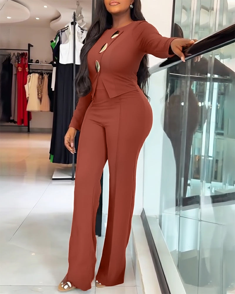 Elegant Stylish Jumpsuit with Pockets & Comfortable Fit for Commuting - Jamota