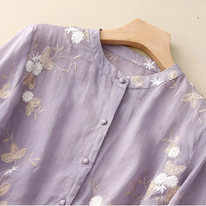 Elegant Floral Women's Top with Lightweight Fabric and Comfortable Fit - Jamota