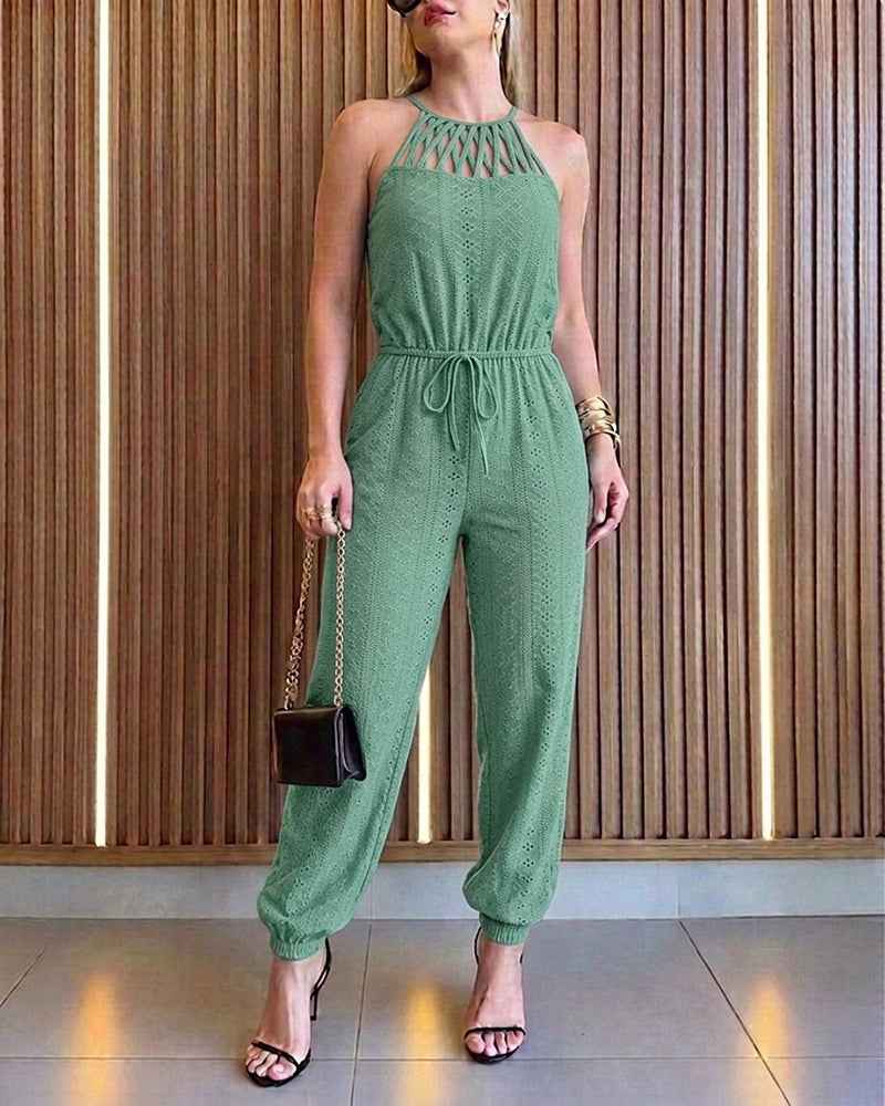 Elegant High-Waist Jumpsuit | Breathable Fabric & Flattering Fit