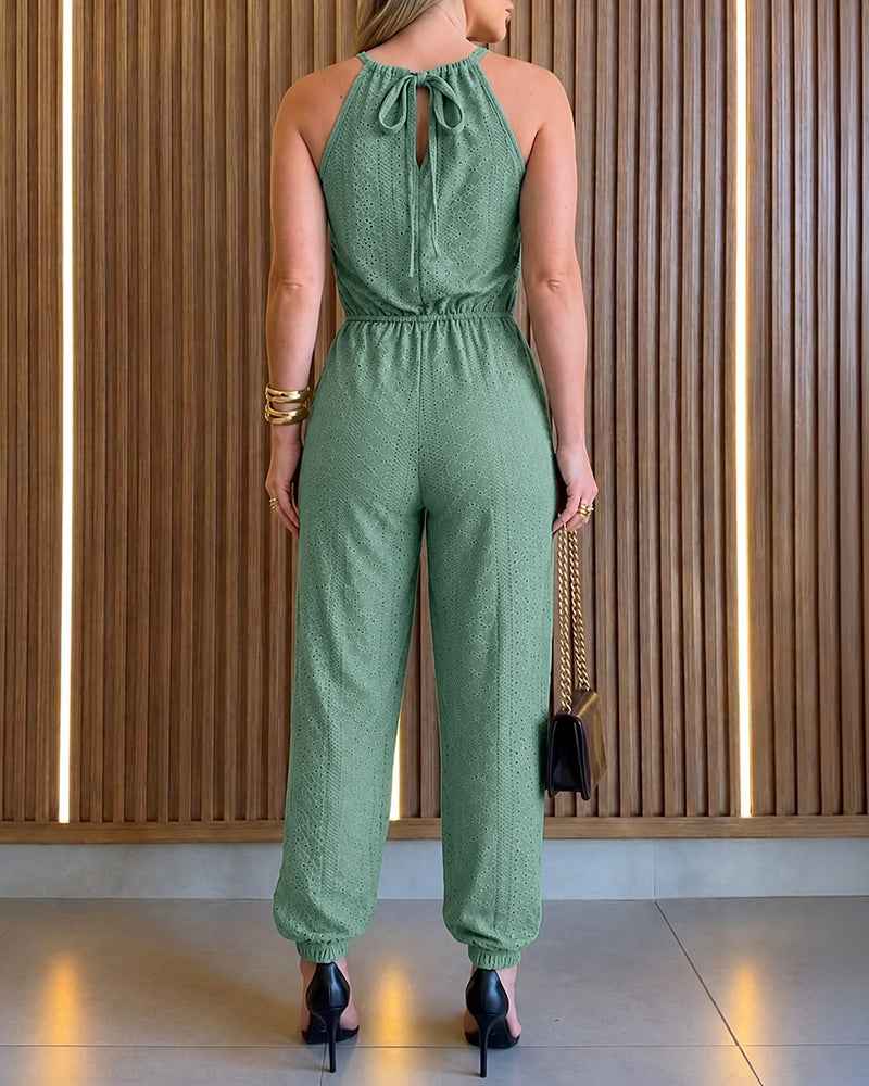 Elegant High-Waist Jumpsuit | Breathable Fabric & Flattering Fit