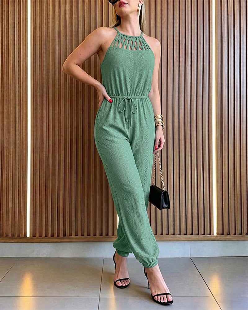 Elegant High-Waist Jumpsuit | Breathable Fabric & Flattering Fit