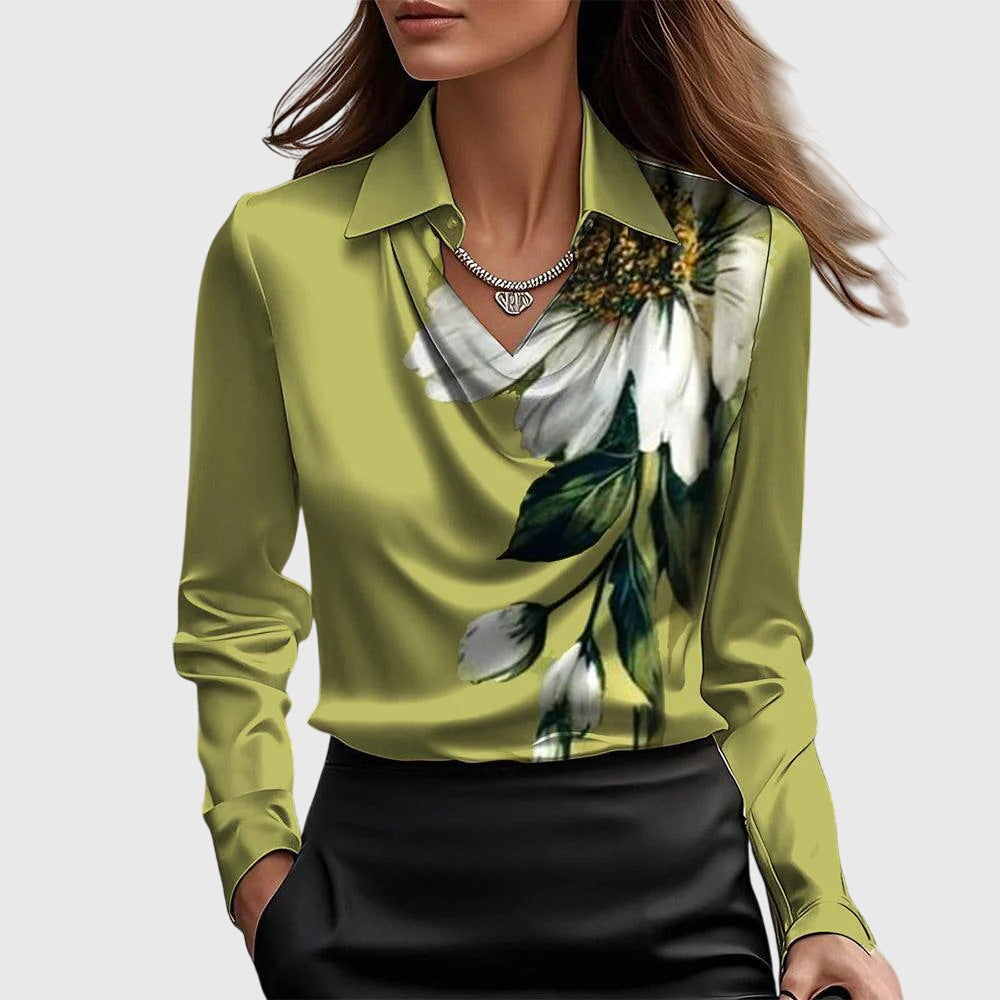 Elegant White Pleated Blouse with Soft Fabric and Classic Fit - Jamota