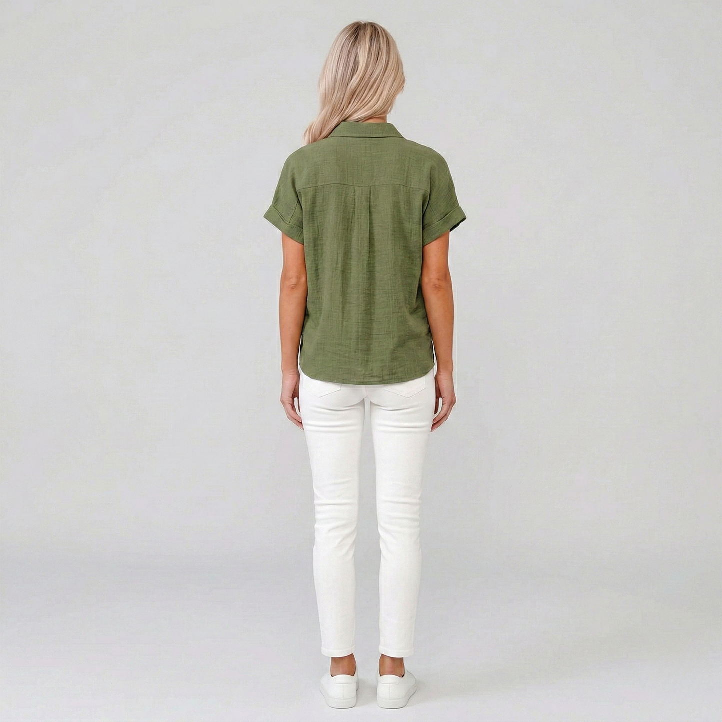 Stylish Lightweight Linen Blouse with Breathable Fabric and Tailored F - Jamota