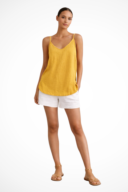 Chic Lightweight Linen Tank Top | Breathable Fabric & Versatile Design - Jamota