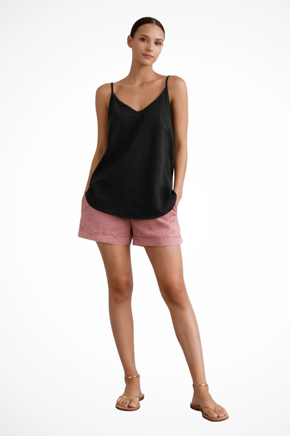 Chic Lightweight Linen Tank Top | Breathable Fabric & Versatile Design - Jamota