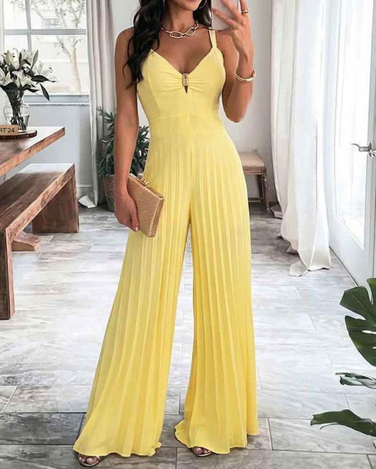 Elegant Airy Wide Leg Jumpsuit for Women | Lightweight & Versatile - Jamota