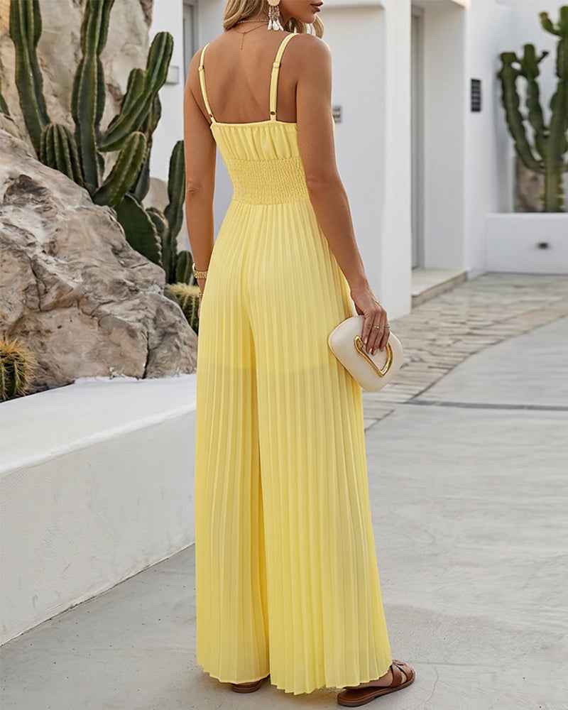 Elegant Airy Wide Leg Jumpsuit for Women | Lightweight & Versatile - Jamota