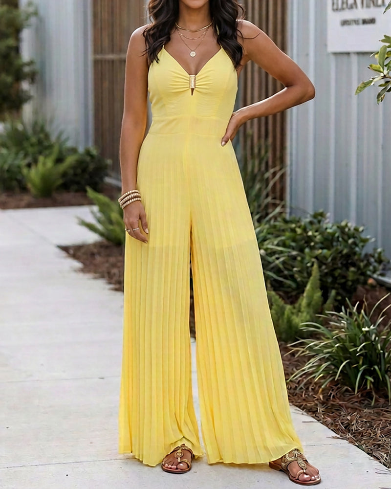 Elegant Airy Wide Leg Jumpsuit for Women | Lightweight & Versatile - Jamota