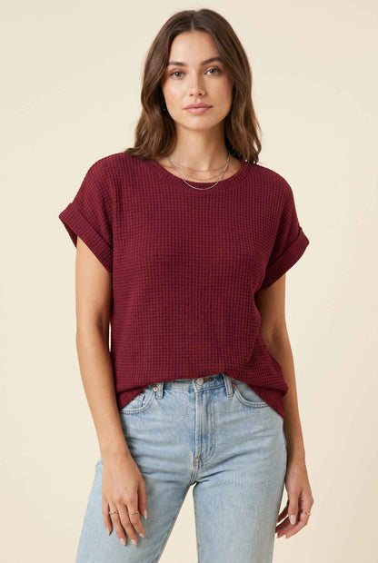Relaxed Textured Women's T-Shirt with Breathable Fabric & Easy Fit - Jamota