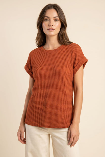 Relaxed Textured Women's T-Shirt with Breathable Fabric & Easy Fit - Jamota